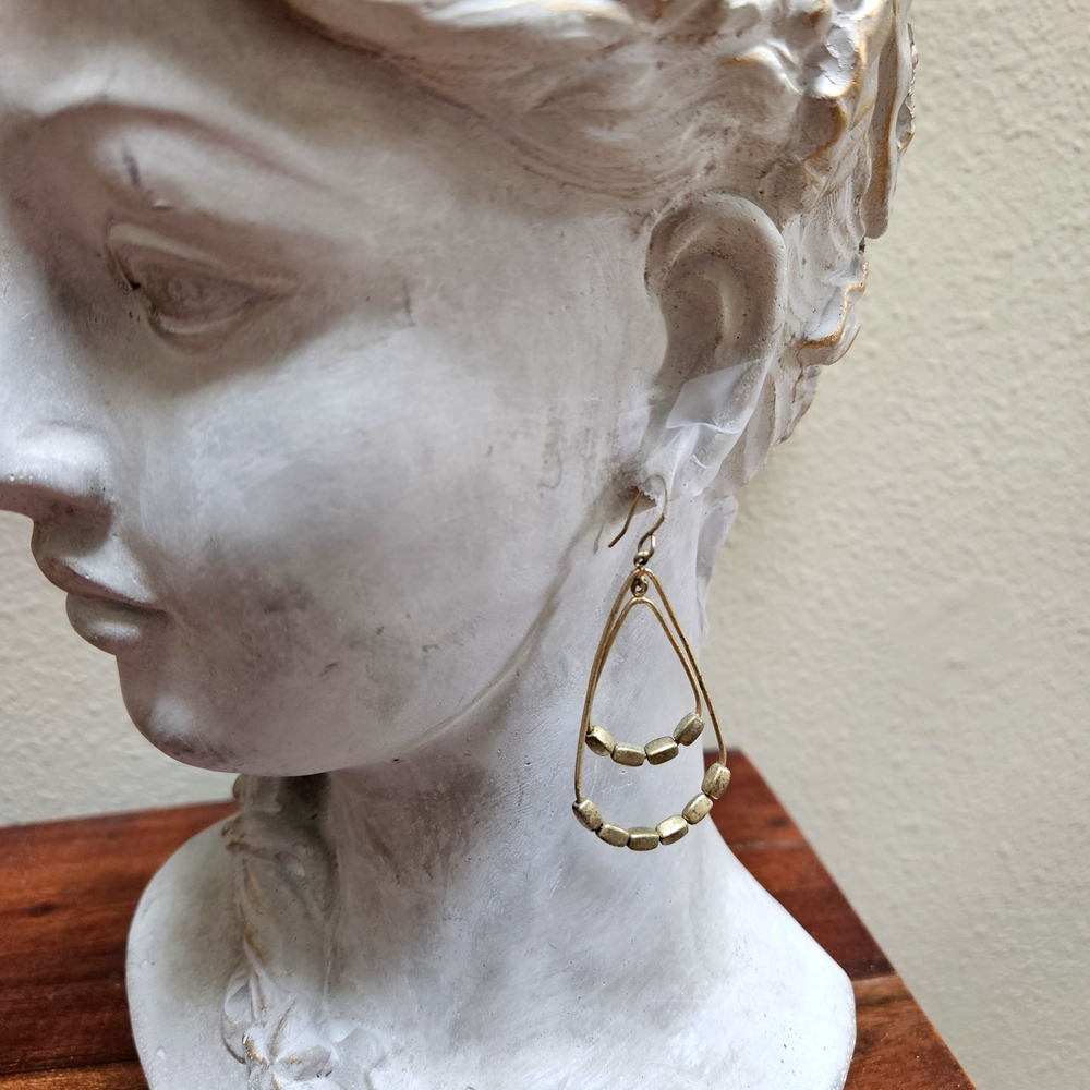 Anthropologie Gold Modern Geometric Earrings